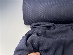 Vævet polyester - marine blå med diskrete prikker 